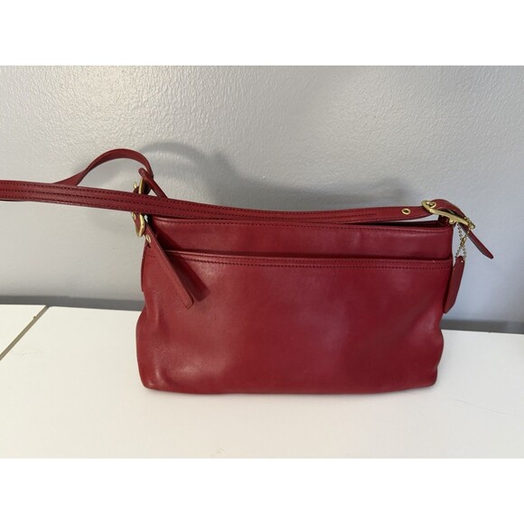 Coach Vintage Legacy Purse Ladies Shoulder Bag Red Leather Medium F23-9861 - Picture 9 of 12